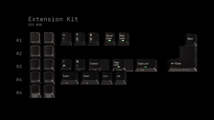 DCS WHITE ON BLACK KEYCAPS - ELOQUENT CLICKS