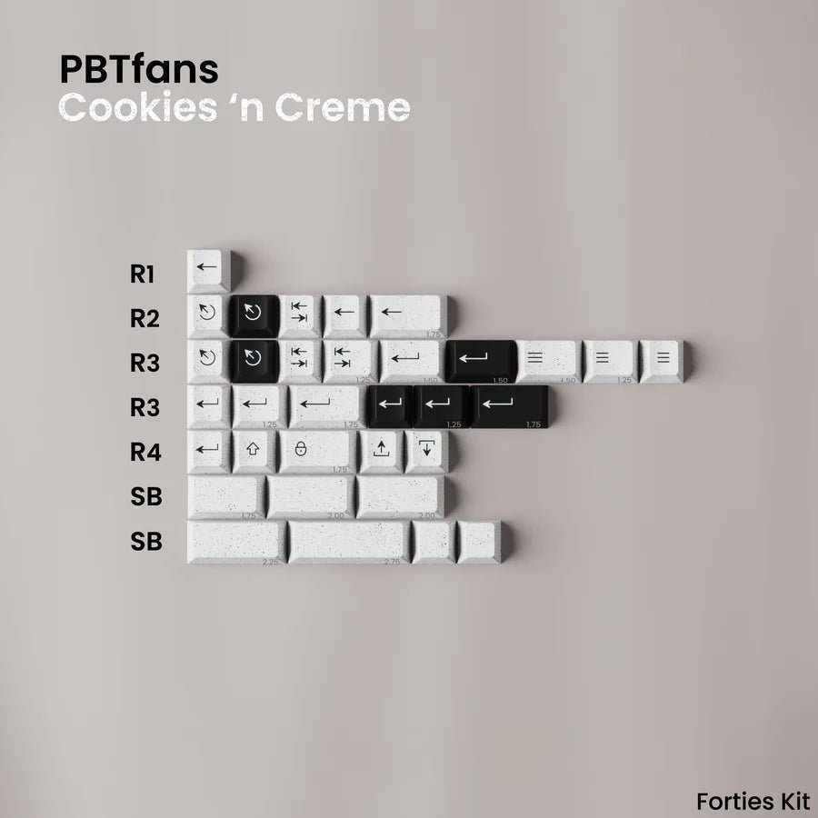 PBTFANS COOKIES'N CREME KEYCAP SET - ELOQUENT CLICKS