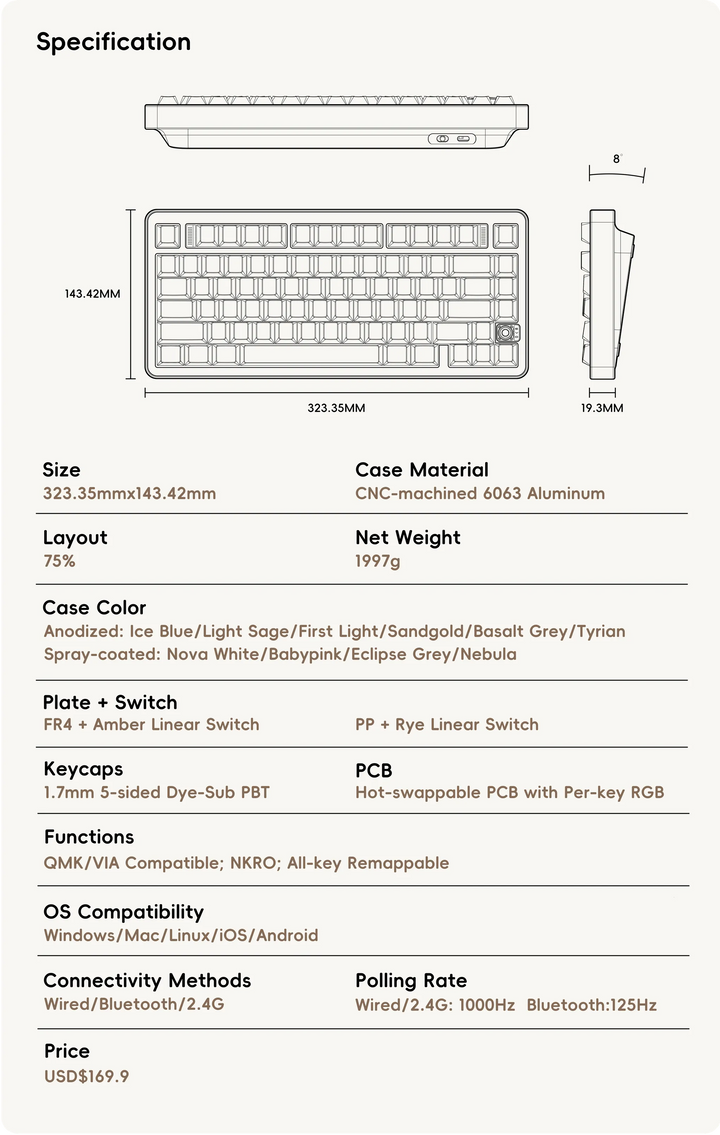 QWERTYKEYS EVO75 MECHANICAL KEYBOARD