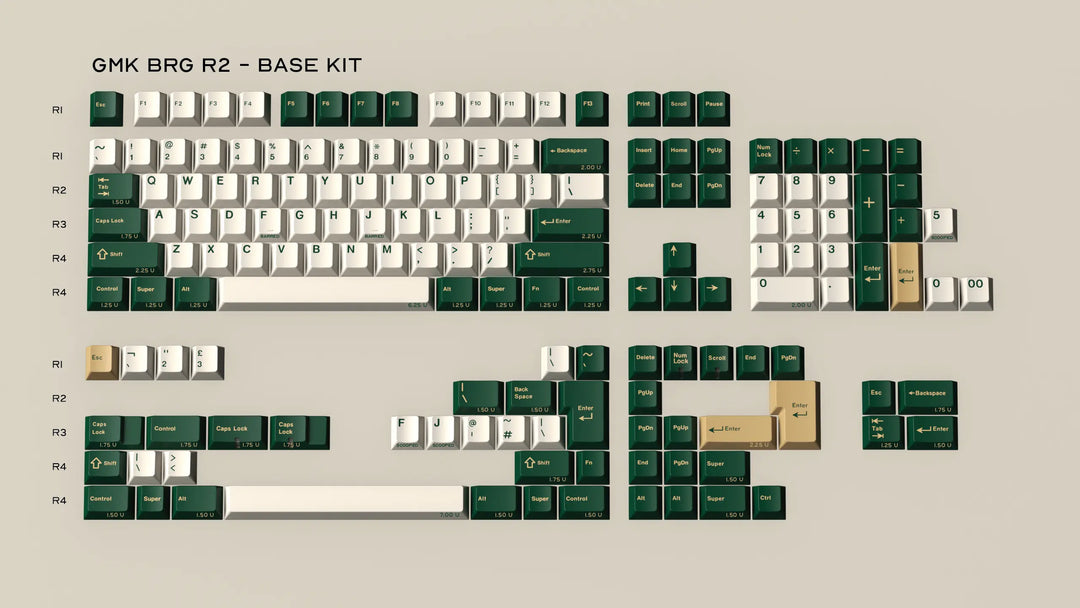 GMK BRITISH RACING GREEN R2 KEYCAPS