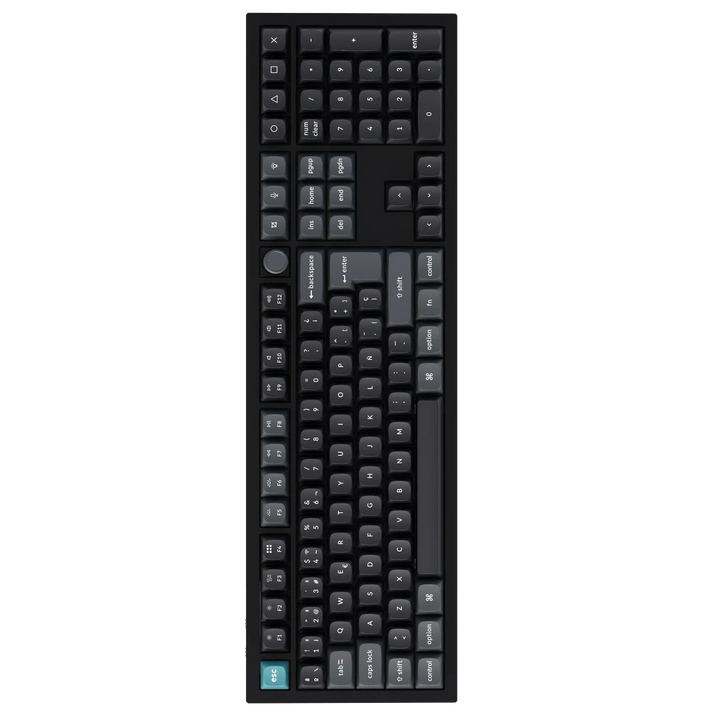 Black keyboard on a white background