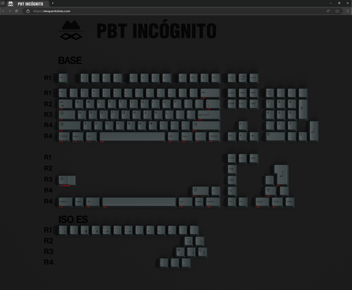 PBT INCOGNITO PBT KEYCAPS FOR MECHANICAL KEYBOARDS ISO ESPAÑOL_BASE KIT