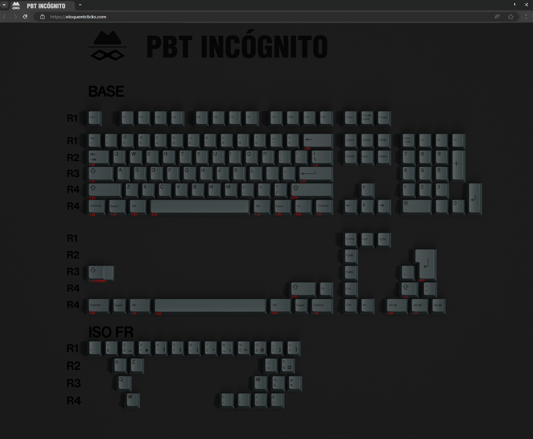 PBT INCOGNITO KEYCAPS
