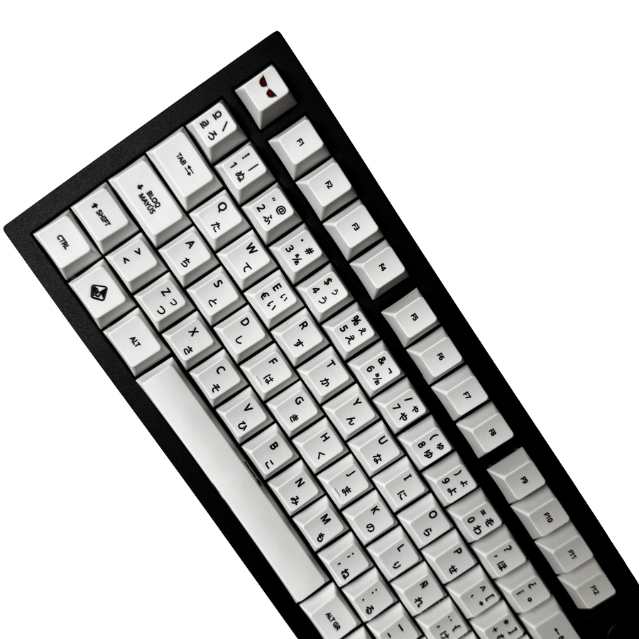 Black and white keyboard on a white background