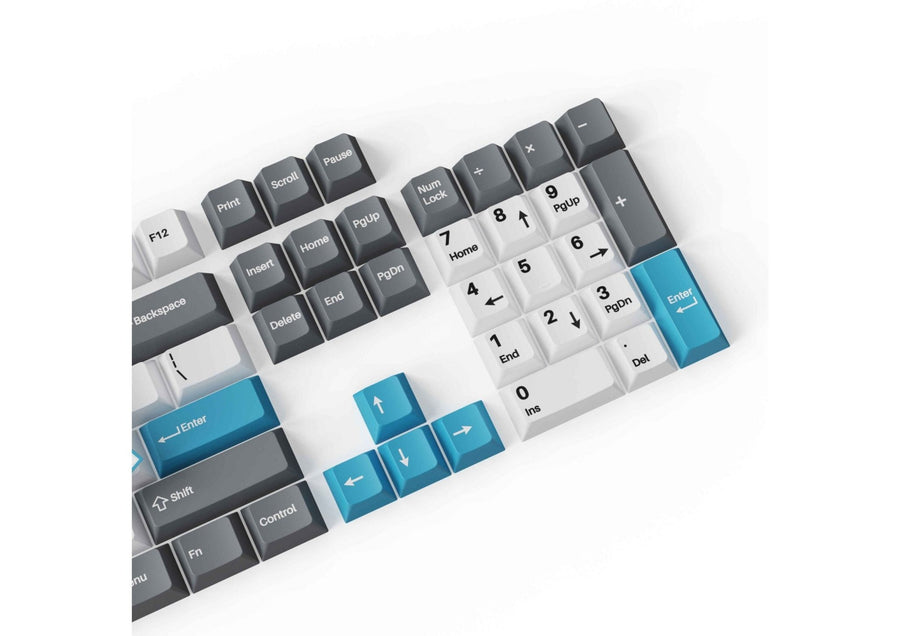 KEYCHRON GREY, WHITE & BLUE KEYCAP SET - ELOQUENT CLICKS