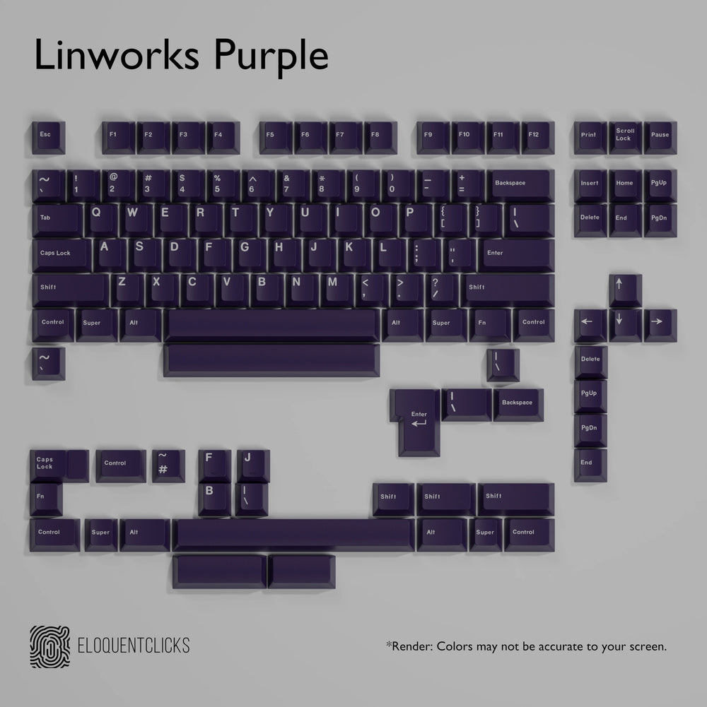 LINWORKS PURPLE KEYCAP SET - ELOQUENT CLICKS