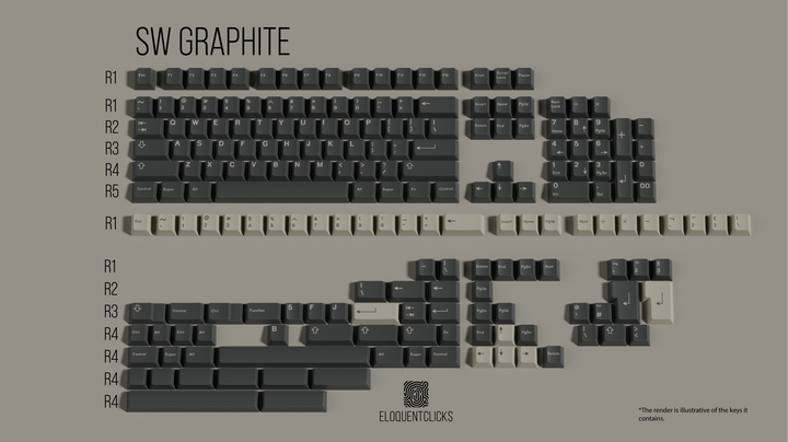 SW GRAPHITE KEYCAPS - ELOQUENT CLICKS