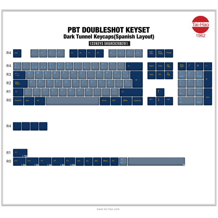 TAI-HAO DARK TUNNEL KEYCAP SET - ISO ES - ELOQUENT CLICKS